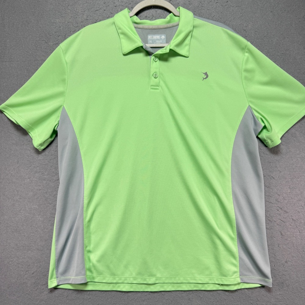 Reel Legends Mens‎ XL Green Gray Fishing Polo Shirt Performance Quick Dry